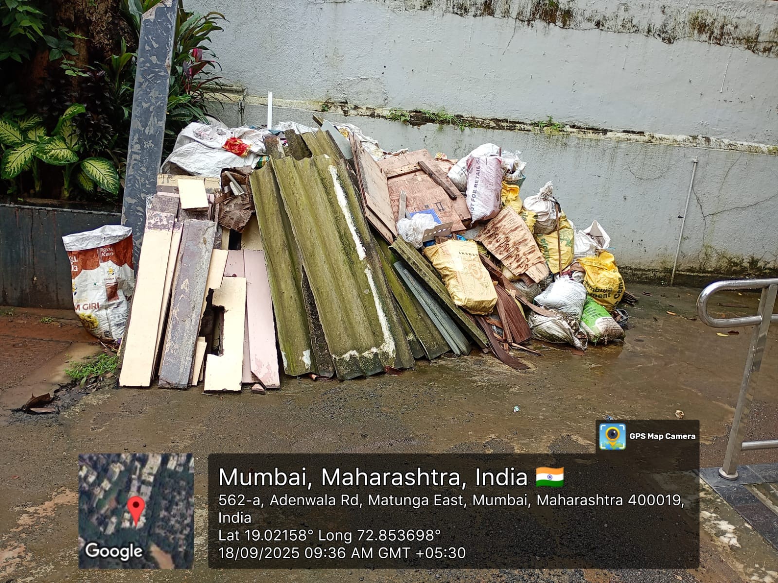 Under the “Swachh Bharat Abhiyaan” a dirty garbage spot measuring